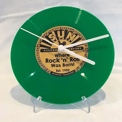 £19.99 • Buy SUN RECORDS  7  Vinyl Record Clock - ROCKABILLY Birthday Xmas Gift Wall DeskTop