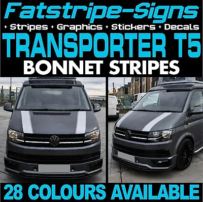 To Fit VW TRANSPORTER T5 BONNET STRIPES STICKERS GRAPHICS DAY VAN CAMPER SWB LWB • $27.34