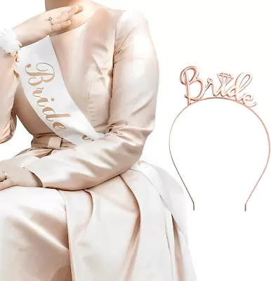 Bride To Be Sash Tiara Headband Set Bachelorette Party Favors Supplies Decor... • $9.72