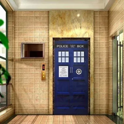 £41.03 • Buy Who Wall Decal TARDIS Door Bathroom Creative Sticker DIY Doctor Fathead-Style 