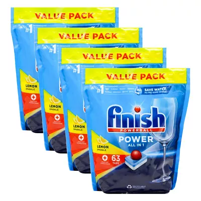 252pc Finish Powerball Dishwashing Tablet Power All In 1 LMN Sparkle Value Pack • $109