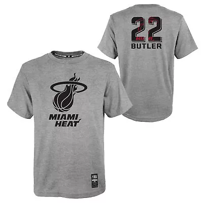 NBA T-Shirt Miami Heat Jimmy Butler By The Numbers Gray Basketball Shirt Tea • £20.69