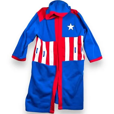 Marvel Captain America Fleece Hooded Robe Sleepwear Loungewear Large Extra Large • $20.20