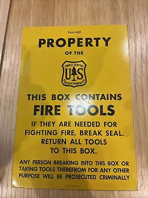 Vintage US Forest Service Forest Fire FIRE TOOLS Metal Sign • $49.99