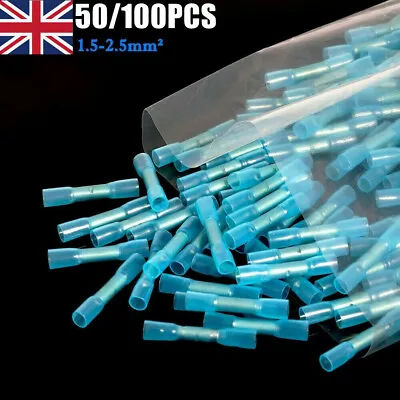 50/100Pcs Waterproof Heat Shrink Wire Cable Connectors Crimps Seal Joint Sleeve • £4.69