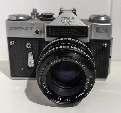 Zenit EM MOSCOW 1980 + Meyer Optik Görlitz Oreston 50mm F1.8 M42 Prime Lens C009 • £49.95