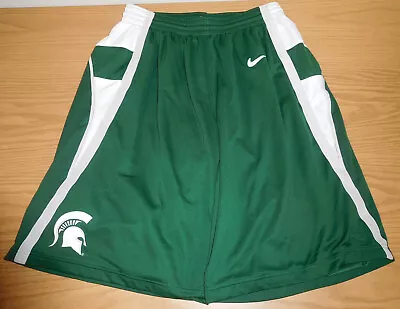 Nike Michigan State Authentic Replica Basketball Shorts Mens Size L Large Green • $29.95