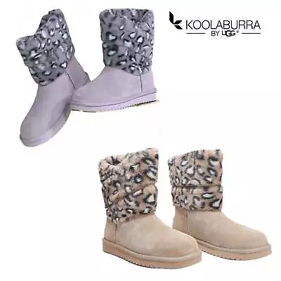 Koolaburra By UGG Womens Suede Short Winter Boots - Dezi Leopard • $41.30