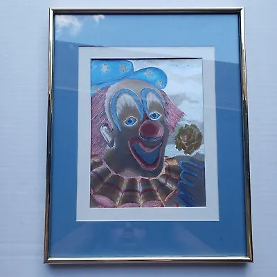 Manifestations Inc Optical Illusionary Art Foil Print Clown Bozo Circus Flower  • $34.54