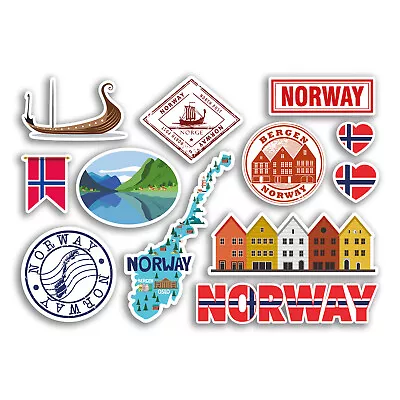 A5 Sticker Sheet Norway Vinyl Stickers - Map Country Holiday Flag Travel #78471 • £3.99