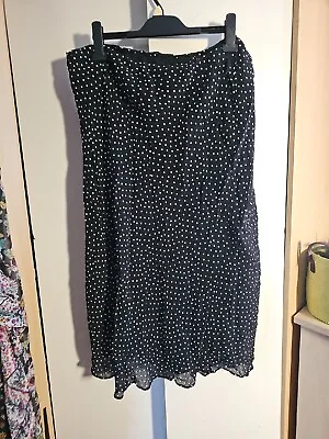 £12 • Buy Black Polka Dot Maxi Skirt Size 24 Evans