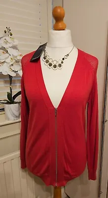 M&S Red Zip Up Cardigan • £12.50