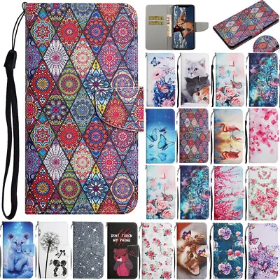 $14.88 • Buy For IPhone 13 Pro Max 11 12 XR Patterned Magnetic Leather Wallet Flip Case Cover