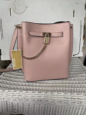 Michael Kors Hamilton Legacy Rose Pink Leather MD Messenger Crossbody Bag NWT • $187.88