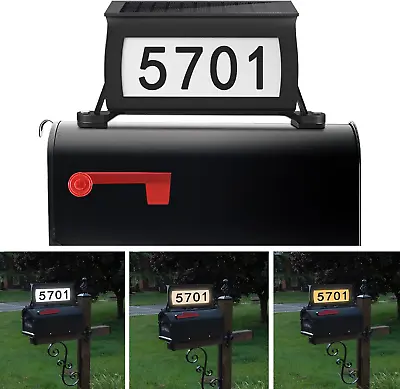 CLAONER Solar Address Sign For Mailbox House Number Plaque Double Side • $43.43