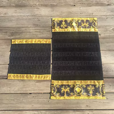 I ♡ BAROQUE Versace Hand Towel And Body Towel Only.  See Photos Read Black Gold • $165.28