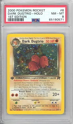$78.89 • Buy PSA 8 - Pokemon Card -Team Rocket 6/82 - DARK DUGTRIO *1st Edition* (holo) NM-MT