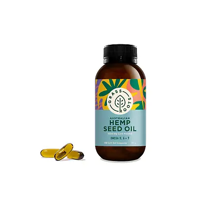 Grass Roots  - Hemp Seed Oil 100 Capsules - Source Of Omega 36 & 9 (exp 03/24) • $29.95