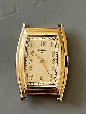 Elgin 14k Solid Gold Art Deco Mans Vintage Wristwatch 4 The Collector/ Retailer! • $82