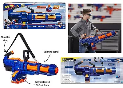 NERF Elite Titan CS 50 Blaster With 50 Official Darts Ages 8+ Toy Gun • $329