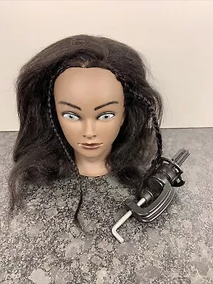 Mannequin Head W/ Human Hair For Braiding 100% Real Hair With Clamp Stand MINT • $29.95