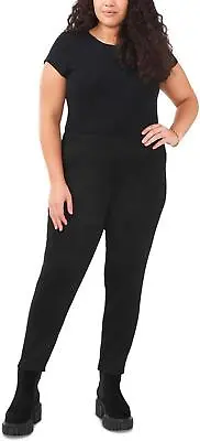 Vince Camuto Womens Plus Faux Suede Pull On Leggings 92522316 Rich Black 2X • $29.25