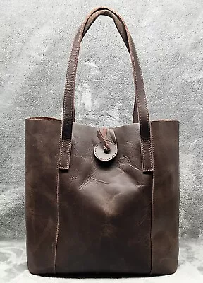 Genuine Leather Tote Shopper Shoulder Bag Distressed • $45