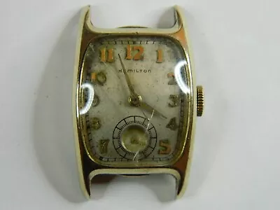 Vintage 1946 Hamilton Boulton 982 19j Mens 14k Gf Watch - Nice Case - Repair • $69