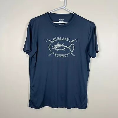 Quiksilver Blue Lightweight Stretch Beach Casual Tee T Shirt Mens Large L • $19.99