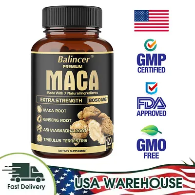 Maca Root + Ginseng + Ashwagandha - Extra Strength Capsules For Men And Women • $12.29