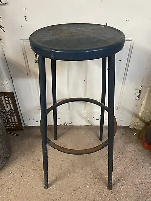 Vintage Industrial Metal Stool Chair Drafting Shop Retro Prop Rustic ￼adjustable • $48