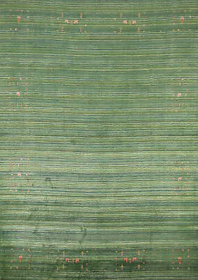 Green Traditional Gabbeh Area Rug Hand-knotted Wool Rug 8x10 Ft • $463.55