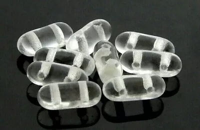30 Clear Czech Glass Two 2 Duo Hole 8mm Spacer Bar Roller Multi Strand Beads • $4.99