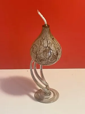 Cello Handmade Italian Glass Oil Lamp Vintage Decorative • £15.03