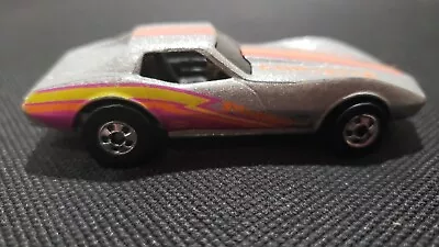 Vintage 1975 Hot Wheels CORVETTE Stingray Diecast Metallic Silver With Stripes • $8.99