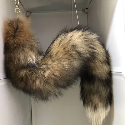 16 28  Long Real Genuine Fox Fur Tail Keychain Bag Charm Cosplay Toys Tassels • $30.40