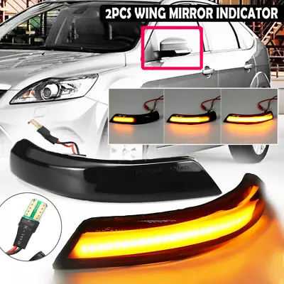 2x LED Turn Signal Light Side Mirror Indicator For Ford Focus MK2 MK3 Mondeo MK4 • $20.11