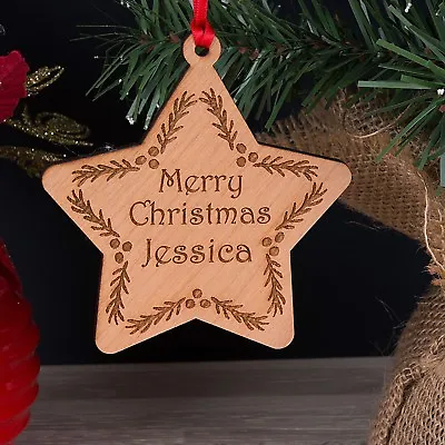 Personalised Name Hanging Christmas Tree Bauble Decoration Xmas Gift 2023 UK • £3.45