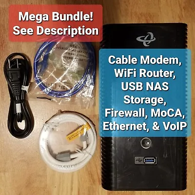Kit: Hitron CGNVM-2559 Cable Modem WiFi Router Ethernet MoCA USB NAS VoIP DOCSIS • $47.97