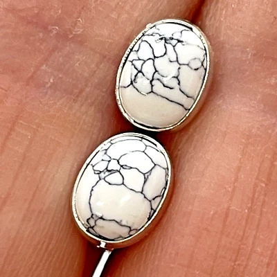 $29.94 • Buy Navajo White Buffalo Turquois Stud Earrings Sterling Silver 3/8  Handmade Native
