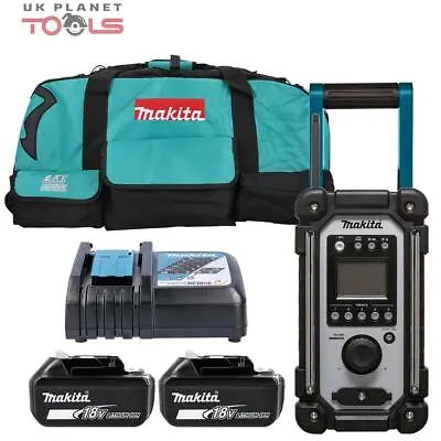 Makita DMR116 18V Li-Ion LXT Jobsite Radio With 2 X 5Ah Batteries Charger & Bag • £321.72