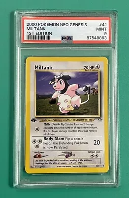 2000 Pokemon Neo Genesis #41 Miltank 1st Edition PSA 9 Mint • $30