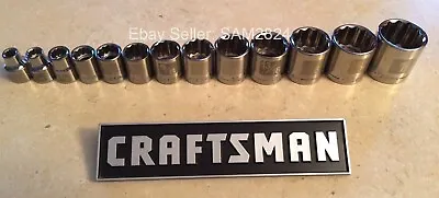 CRAFTSMAN Standard Length 13pc LOT 3/8  Dr 12 Point SAE Socket Set • $19.99