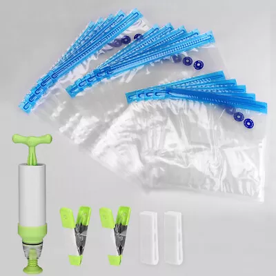 £15.59 • Buy 17/20X Sous Vide Kit Vacuum Sealed Bags Food Saver Storage Hand Pump Reusable