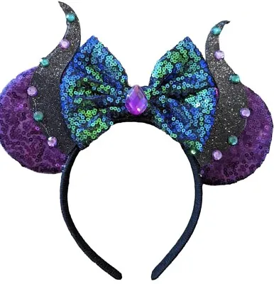 Maleficent Inspired Ears Inspired Minnie Mouse Ears HANDMADE / Purple Minnie Ear • $12.99