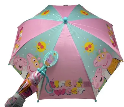 Peppa Pig Umbrella Rain Sun Little Kids Children Girls School Toddler Gift Toy • $14.99