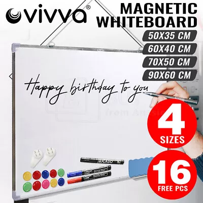 Portable Magnetic Home And Office Board Whiteboard 4 Sizes Marker Eraser Button • $19.47