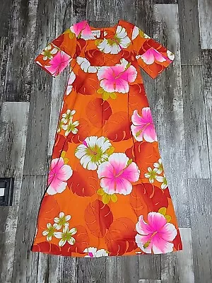 Vtg 50s 60s Tropicana Originals Jackie O Sheath Maxi Hawaiian Dress 14 Hawaii • £91.69