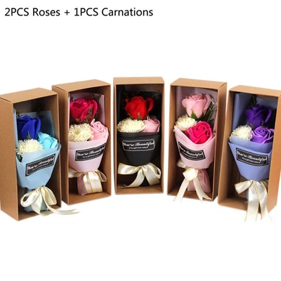 $11.77 • Buy Mini Artificial Rose Bouquet Scented Soap Flowers Wedding Party Valentine's Day
