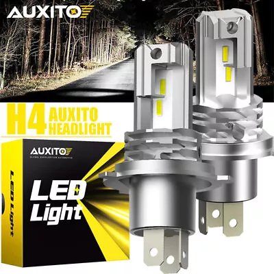 AUXITO Pair H4 Headlight Globe Light LED 6500K High Low Beam Bulbs Kit White • $40.99